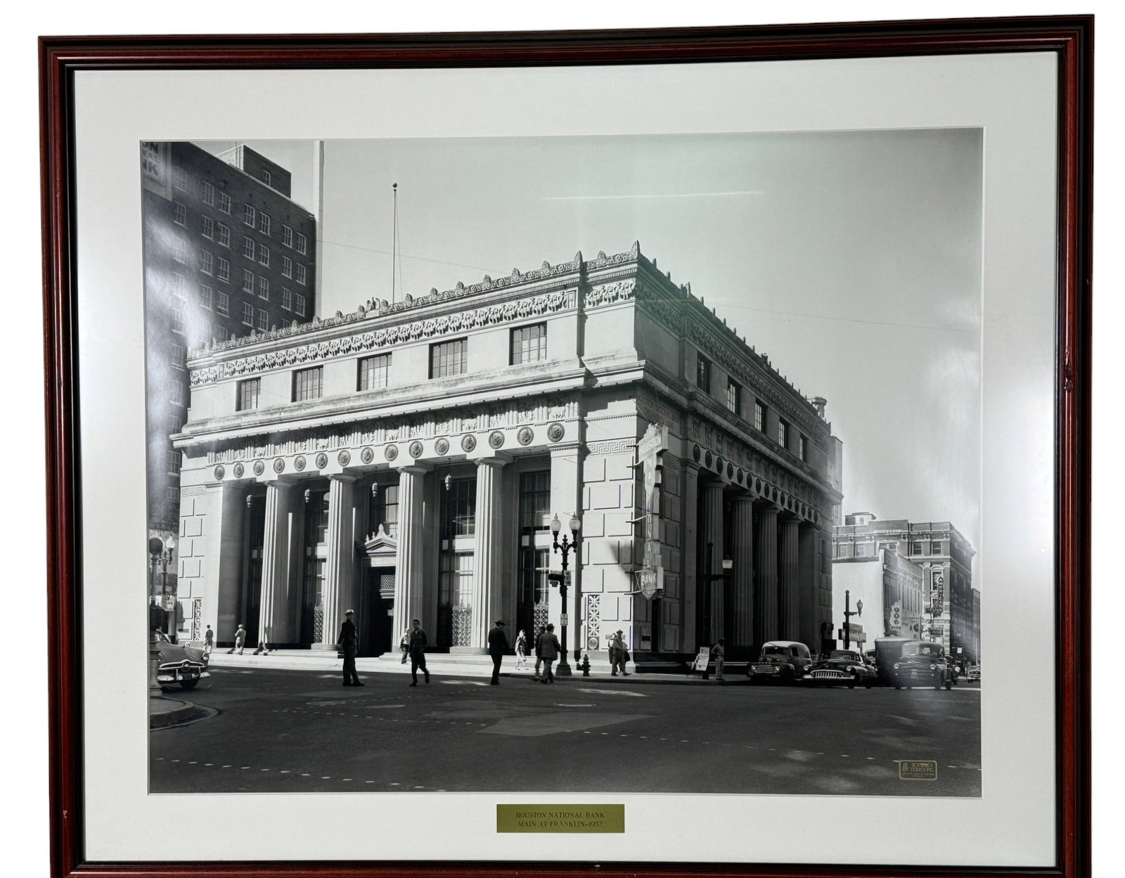 VINTAGE PHOTO HOUSTON NATIONAL BANK 1952: VINTAGE PHOTO HOUSTON NATIONAL BANK 1952 MAIN @ FRANKLIN. Height: 37.5 in. by Width: 44.75 in.