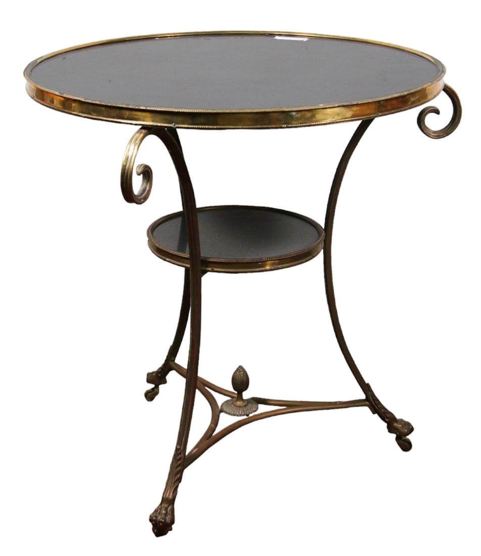 NEOCLASSICAL BRONZE AND GRANITE GUERIDON TABLE (1 of 5)