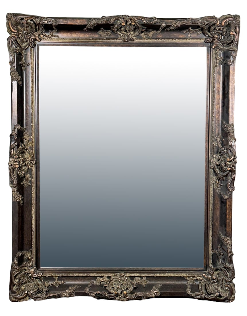 LARGE CARVED AND GOLD GILT MIRROR (1 of 3)