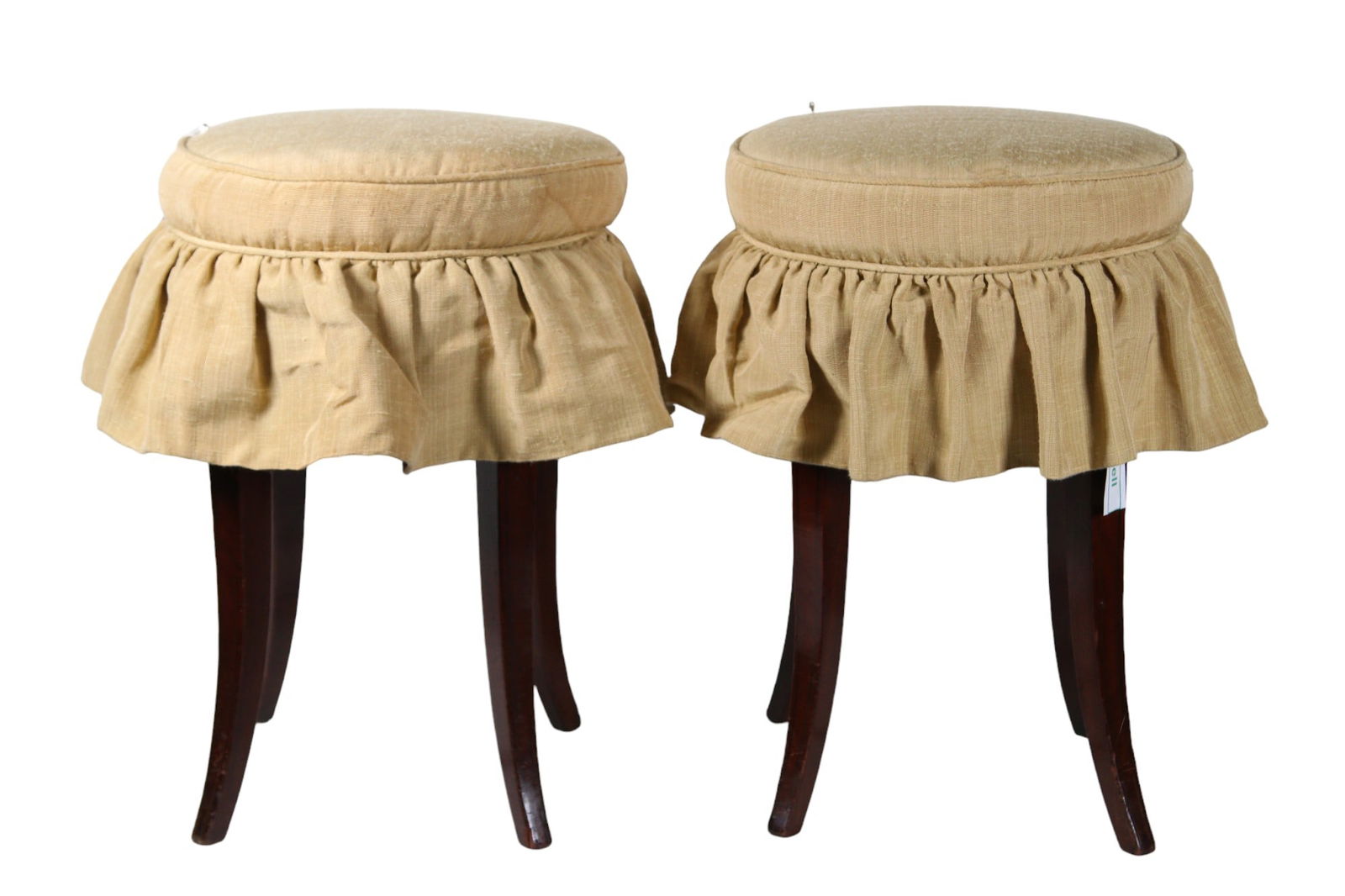 PAIR OF UPHOLSTERED SEAT VANITY STOOLS (1 of 5)