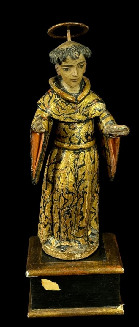 17th CENTURY ST. FRANCIS HAND PAINTED SANTO (1 of 3)