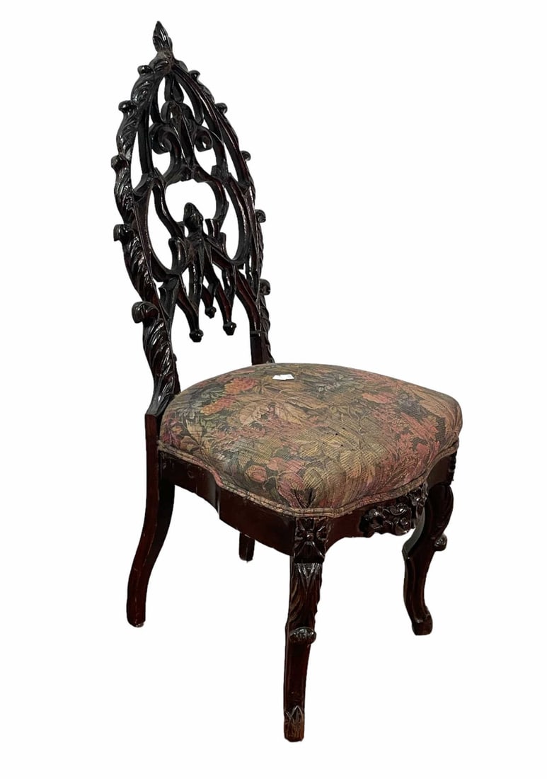 GOTHIC REVIVAL CARVED CHILD'S CHAIR (1 of 3)