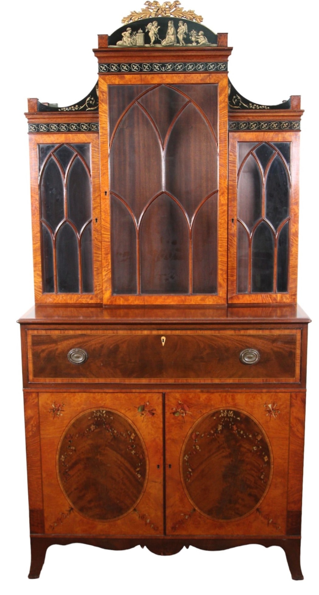 CIRCA 1880 TO 1900 PAINTED ADAM'S STYLE SECRETARY (1 of 9)