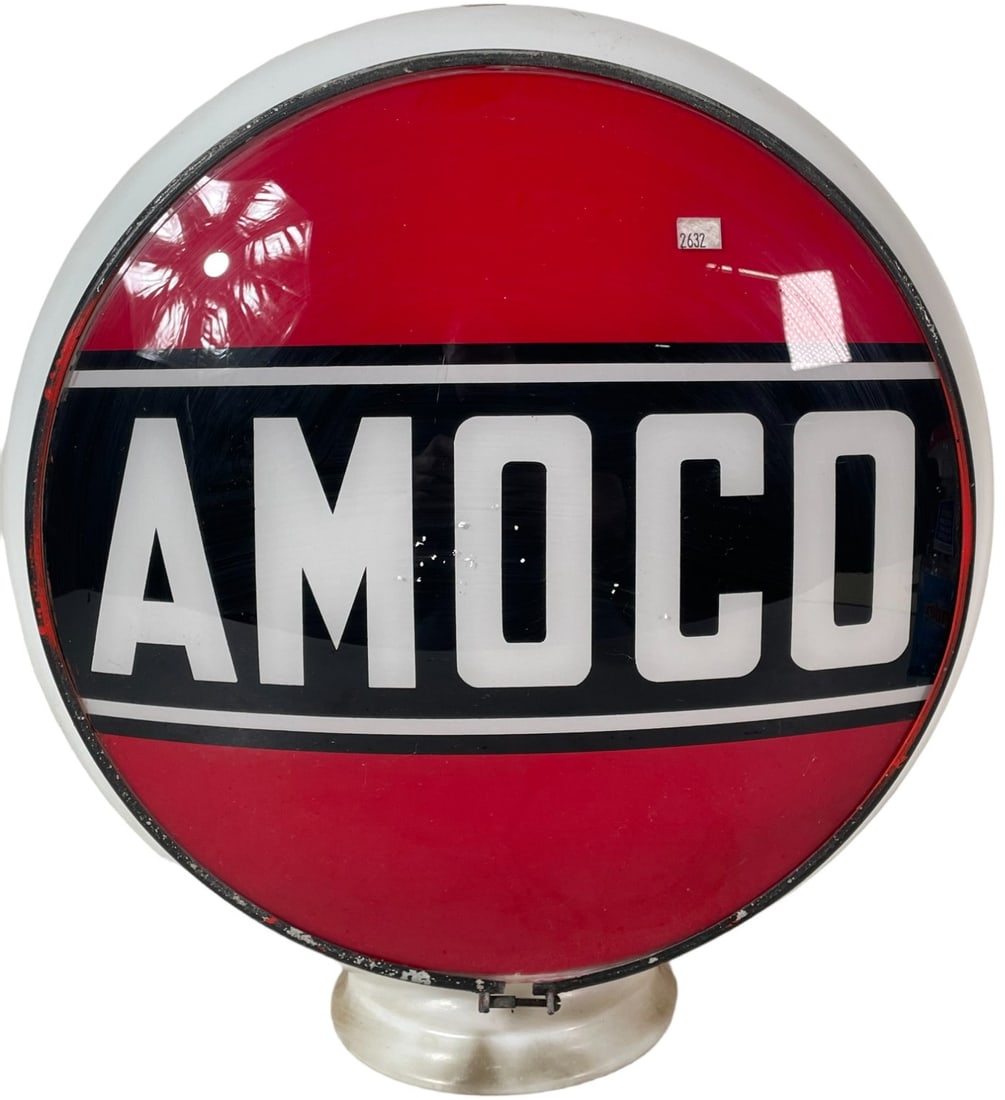 1940S AMOCO GASOLINE GAS PUMP GLOBE: 1940S AMOCO GASOLINE GAS PUMP GLOBE CAPCOLITE BODY. Height: 16 in. by Width: 15