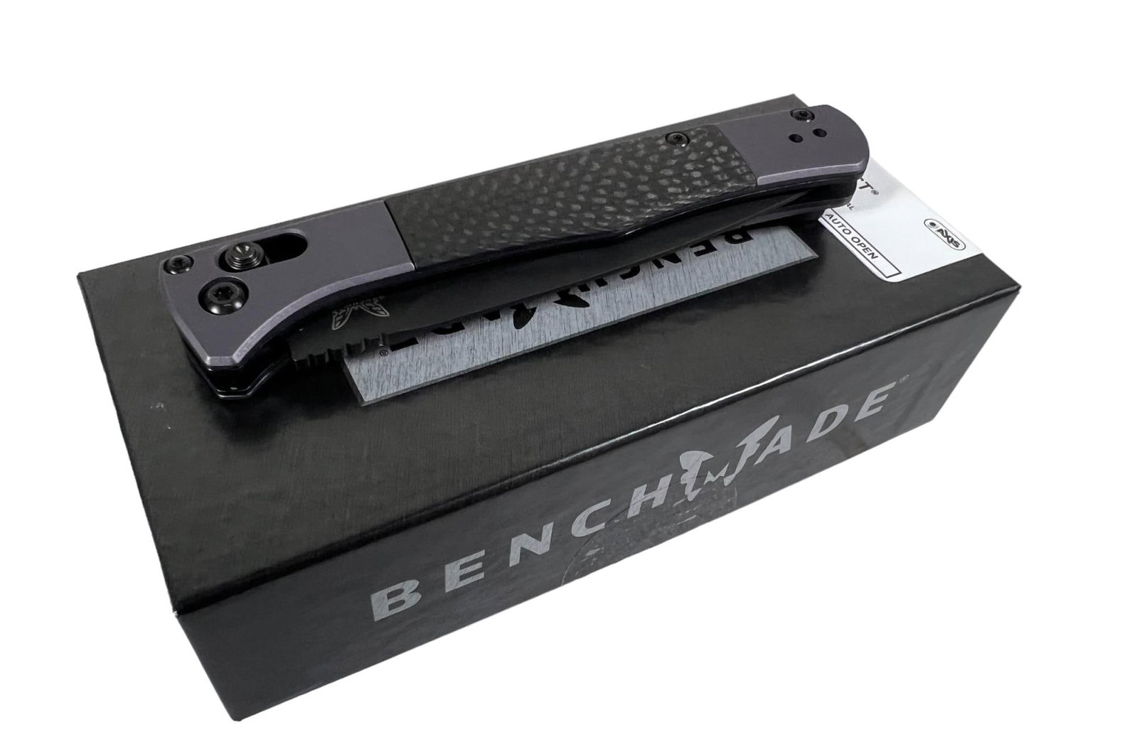 BENCH MADE FACT AUTO BL/PL 3.95 S90V: BENCH MADE FACT AUTO BL/PL 3.95 S90V Height: 2 in. by Width: 6 in. by Depth: 2.75