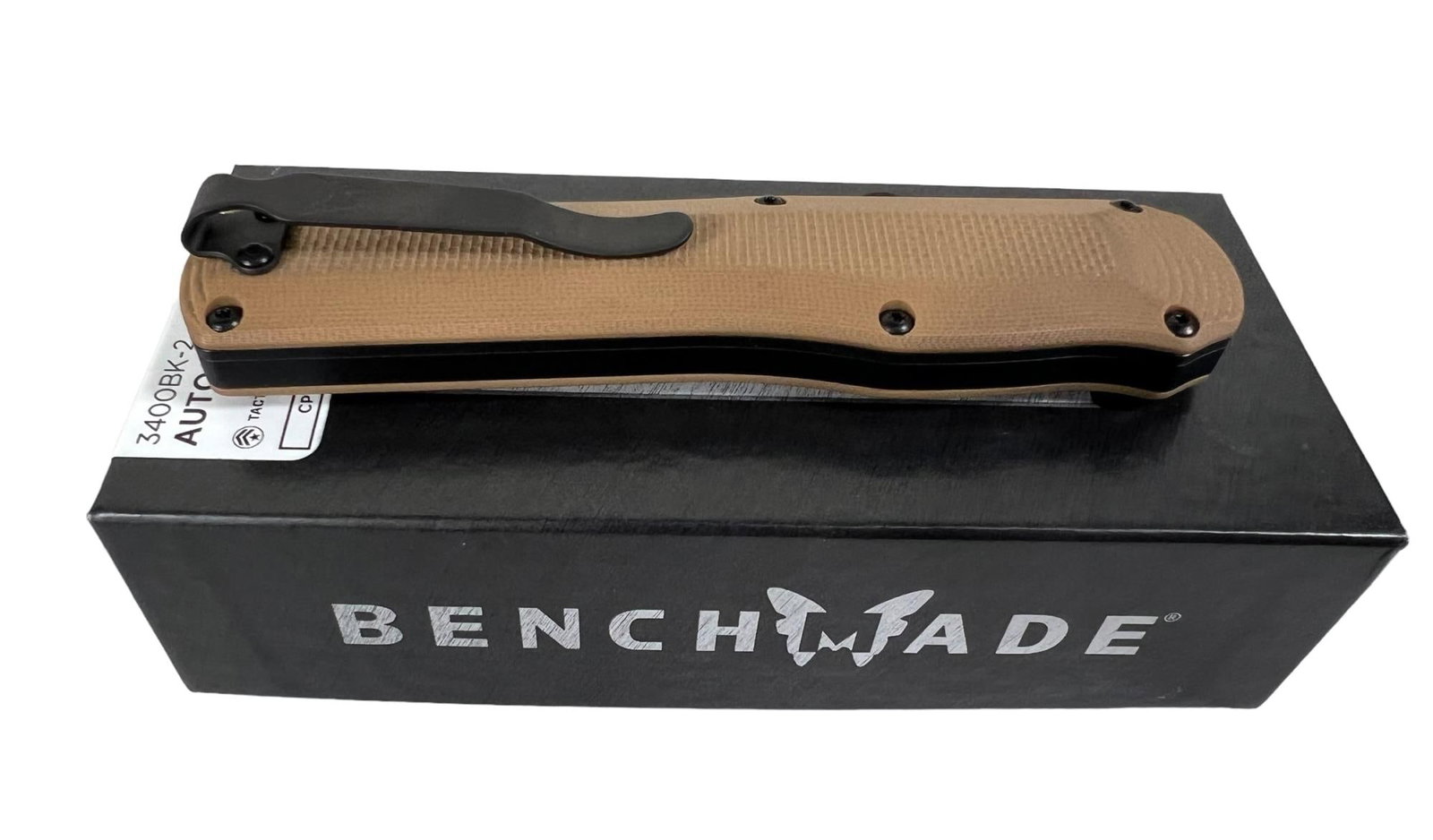 BENCH MADE AUTO BLK/PL DOUBLE EDGE 3.71" S30V: BENCH MADE AUTO BLK/PL DOUBLE EDGE 3.71" S30V. Height: 2 in. by Width: 6 in. by Depth: 2.5