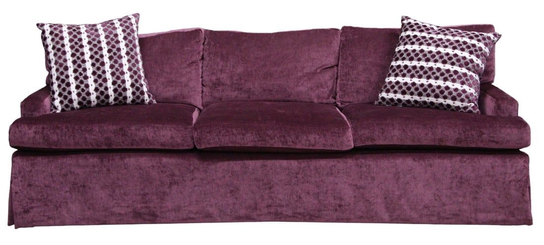 MICHAEL TAYLOR CUSTOM SOFA WITH 2 PILLOWS: MICHAEL TAYLOR CUSTOM SOFA WITH 2 PILLOWS. Height: 33 in. by Width: 95 in. by Depth: 39