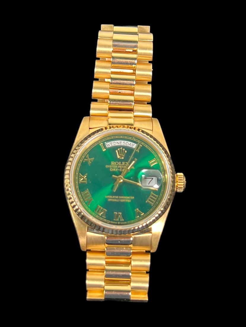 18K ROLEX OYSTER PERPETUAL DAY-DATE: 18K ROLEX OYSTER PERPETUAL DAY-DATE
