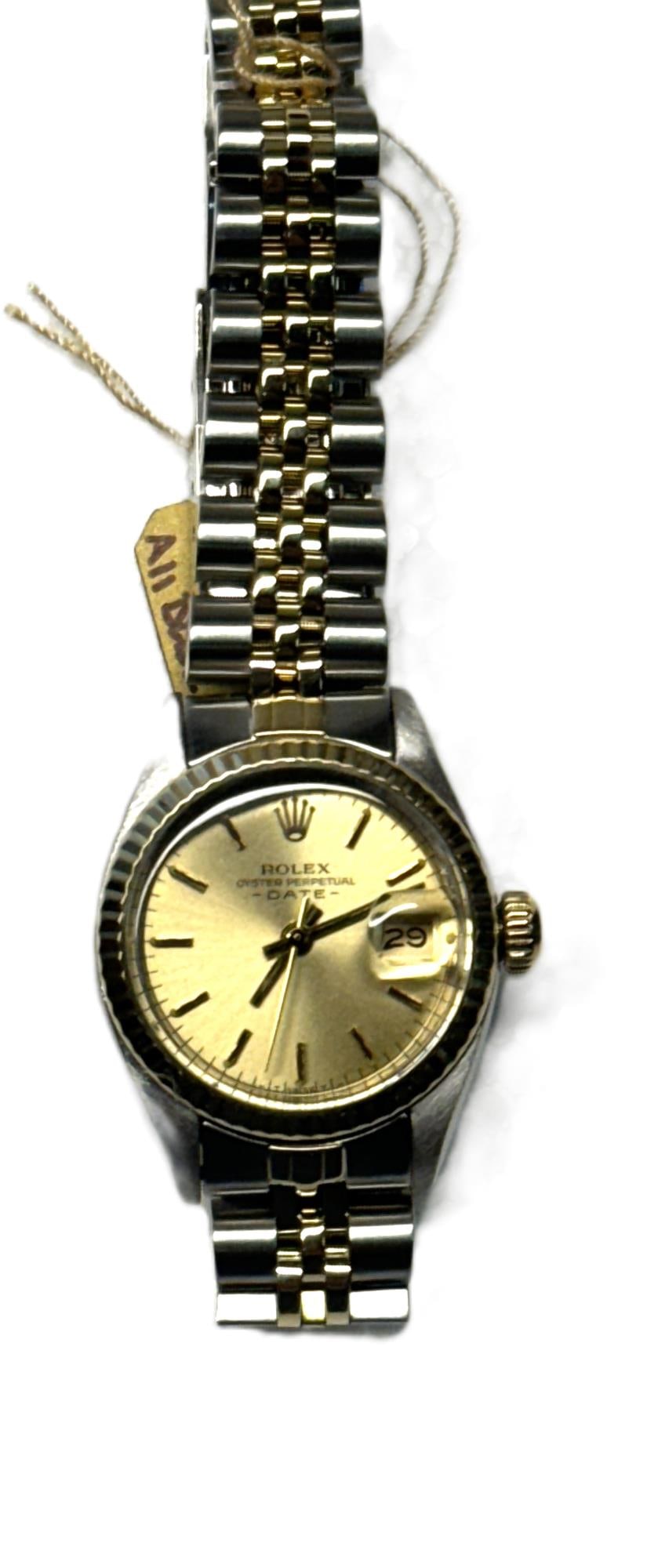 LADYS 2 TONE DATE ROLEX ON JUBILEE BAND: LADYS 2 TONE DATE ROLEX ON JUBILEE BAND 7135057