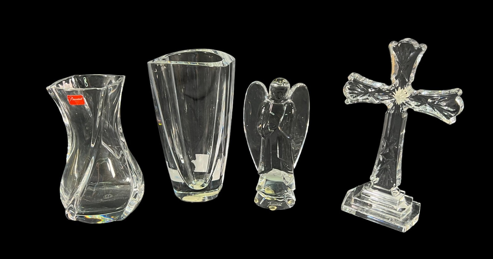 FOUR BACCARAT AND WATERFORD CRYSTAL PIECES: FOUR BACCARAT AND WATERFORD CRYSTAL PIECES. Height: 8 in. by Width: 5 in. by Depth: 5 in.