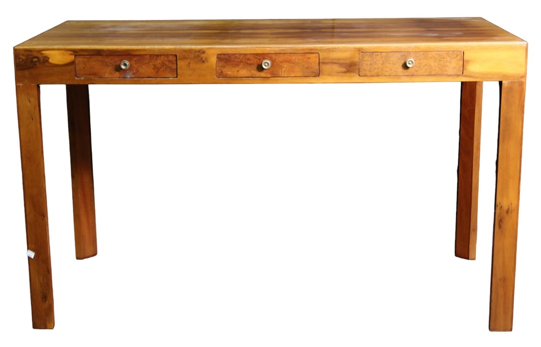 MID CENTURY 3 DRAWER WRITING DESK: MID CENTURY 3 DRAWER WRITING DESK Height: 30 in. by Width: 50 in. by Depth: 24