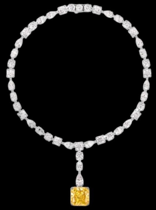 DIANA CANARY YELLOW CZ TOPAZ NECKLACE: DIANA CANARY YELLOW CZ TOPAZ NECKLACE.