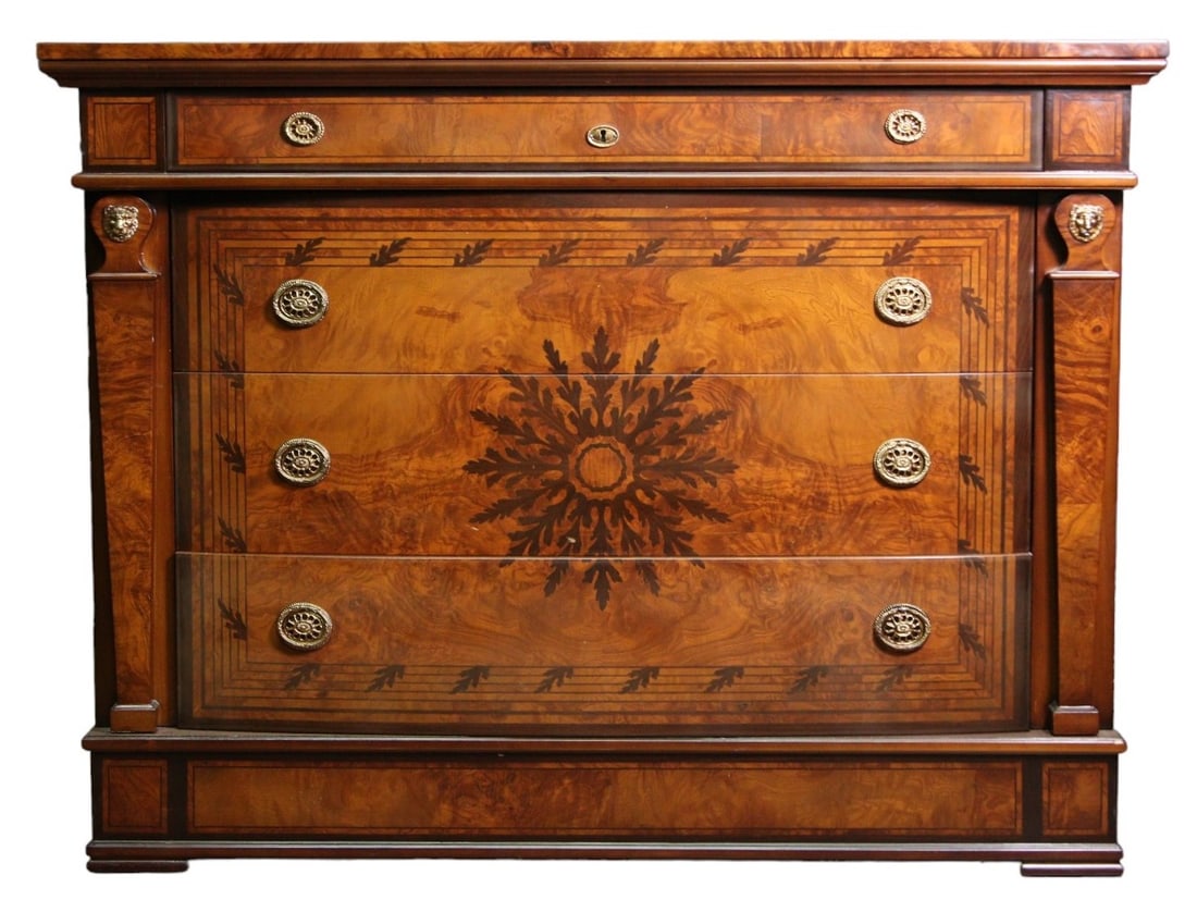 NEOCLASSICAL EMPIRE STYLE 4 DRAWER CHEST: NEOCLASSICAL EMPIRE STYLE 4 DRAWER CHEST MADE IN ITALY Height: 38.5 in. by Width: 51 in. by Depth: 20.75