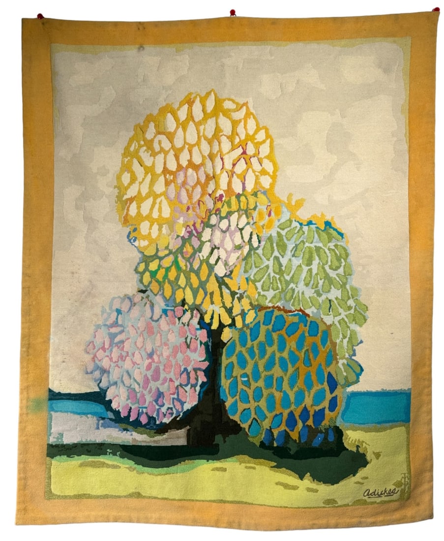 RARE ORIGINAL DAVID ADICKES TAPESTRY: RARE ORIGINAL DAVID ADICKES TAPESTRY. Height: 59 in. by Width: 48 in.