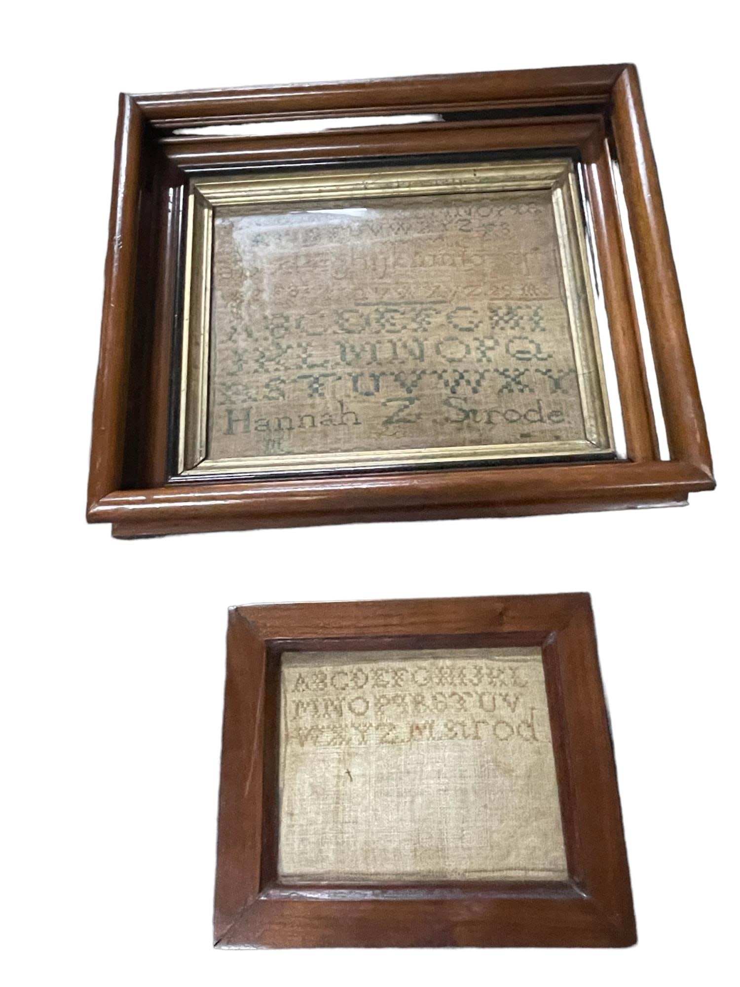 TWO FRAMED SAMPLERS: TWO FRAMED & SAMPLERS.