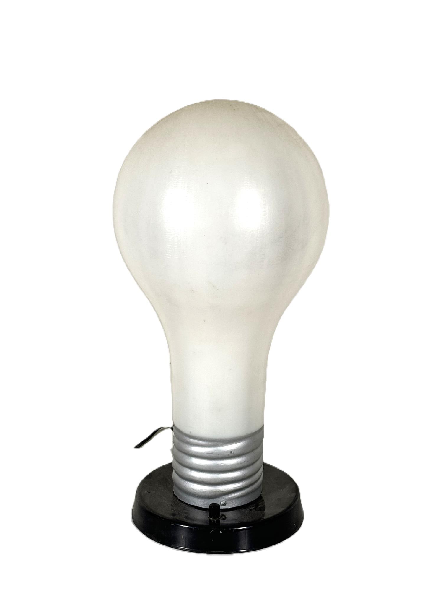 MID CENTURY POP ART LIGHT BULB LAMP: MID CENTURY POP ART LIGHT BULB LAMP WITH DIMMER Height: 21.75 in. by Width: 12 in. by Depth: 12
