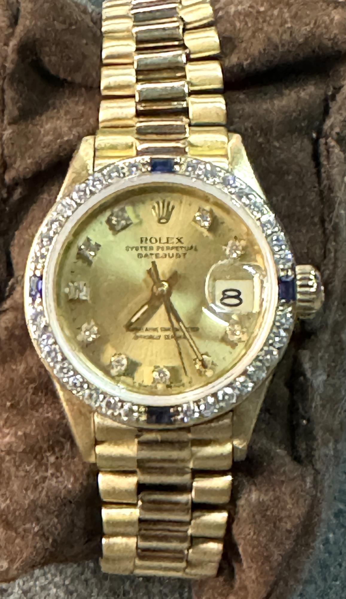 LADYS 18K PRESENDENTS ROLEX WITH DIAMONDS: LADYS 18K PRESENDENTS ROLEX WITH DIAMONDS #8834266