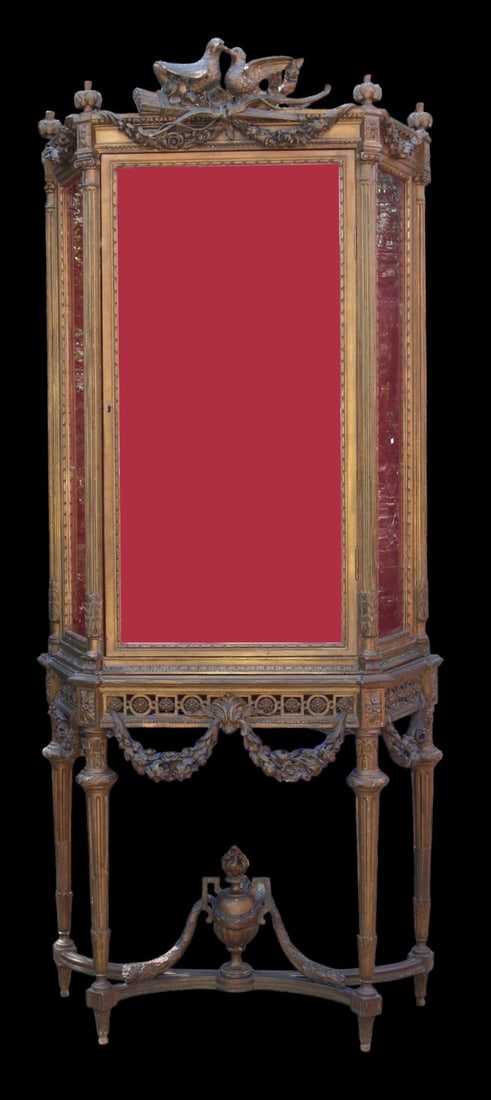 ANTIQUE LOUIS XV STYLE BRONZE DORE, ORMOLU VITRINE (1 of 5)