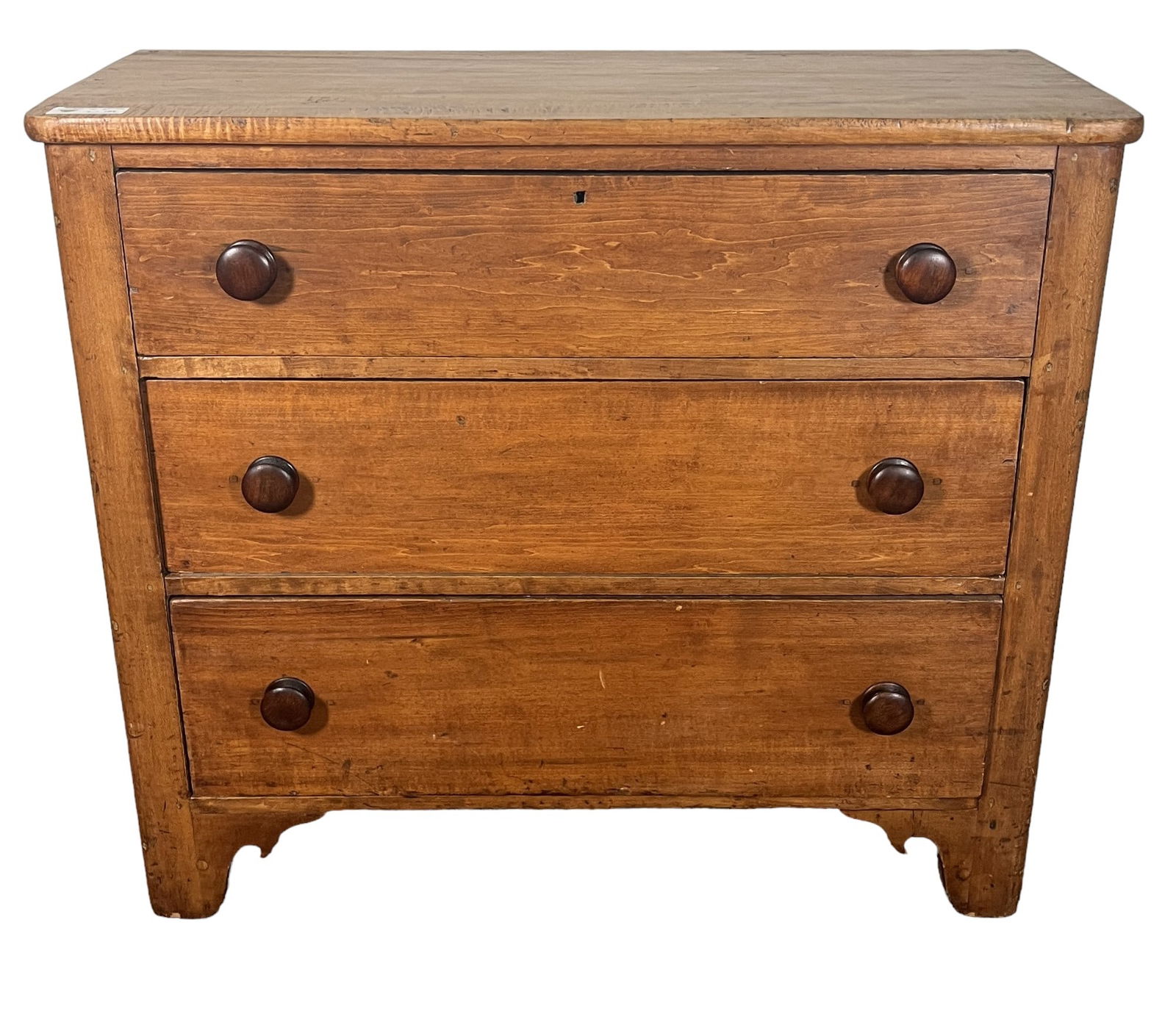 ANTIQUE PINE CHEST WITH THREE DRAWERS (1 of 6)