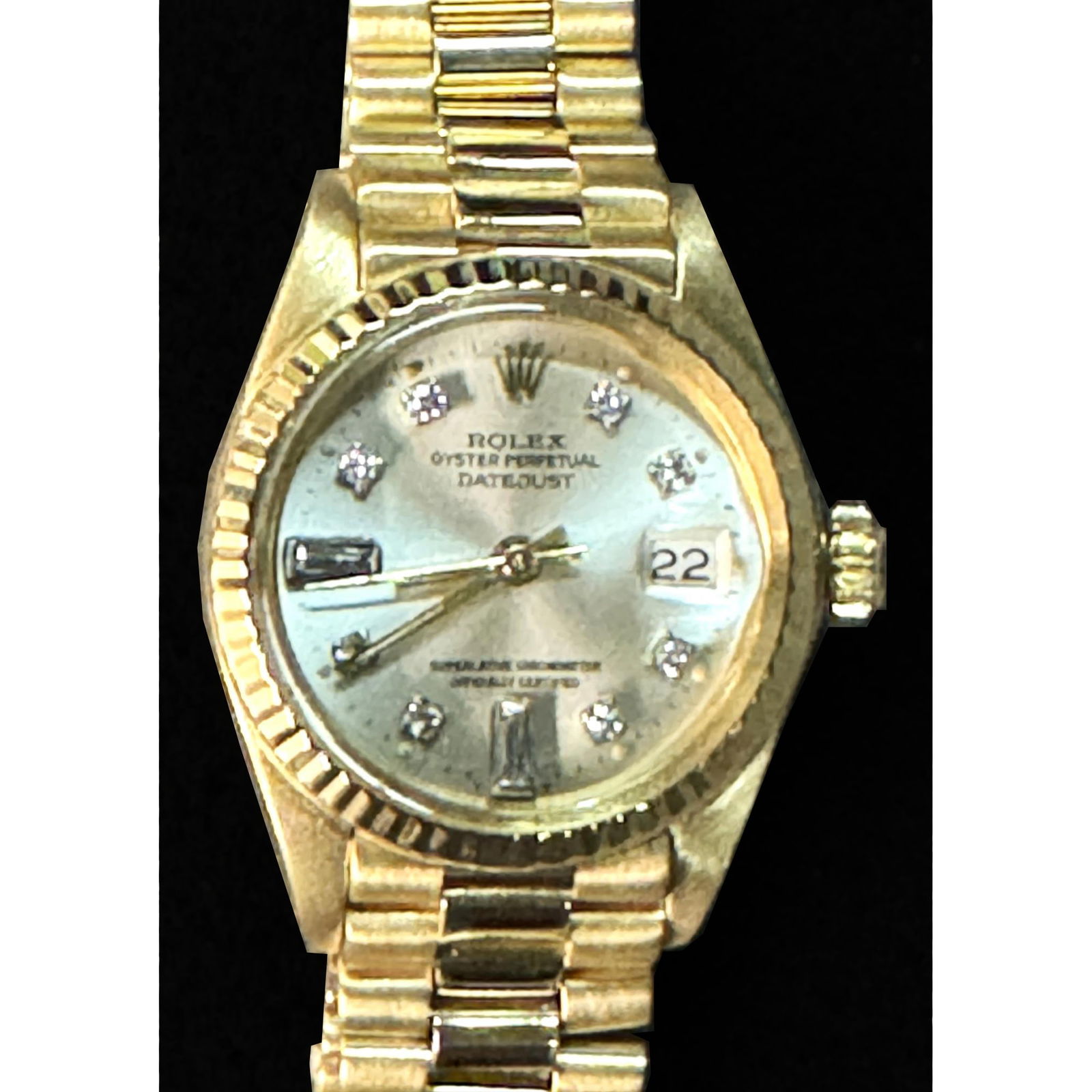 LADIES 18KT PRESENDENTS ROLEX. WATCH (1 of 5)