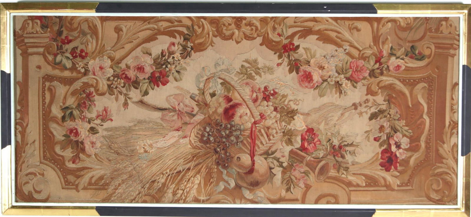 FRAMED ANTIQUE AUBUSSON TAPESTRY (1 of 3)