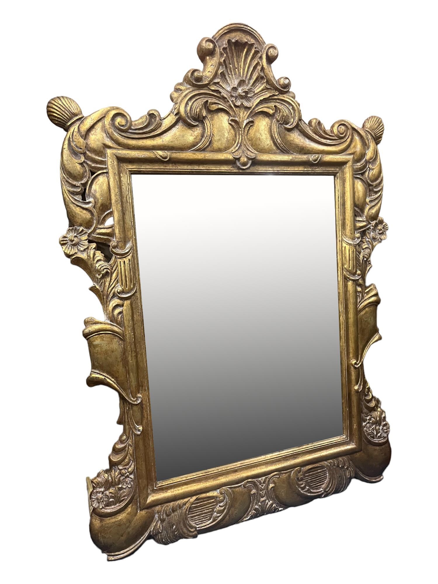 BAROQUE STYLE GILT FRAMED BEVELED GLASS MIRROR (1 of 5)