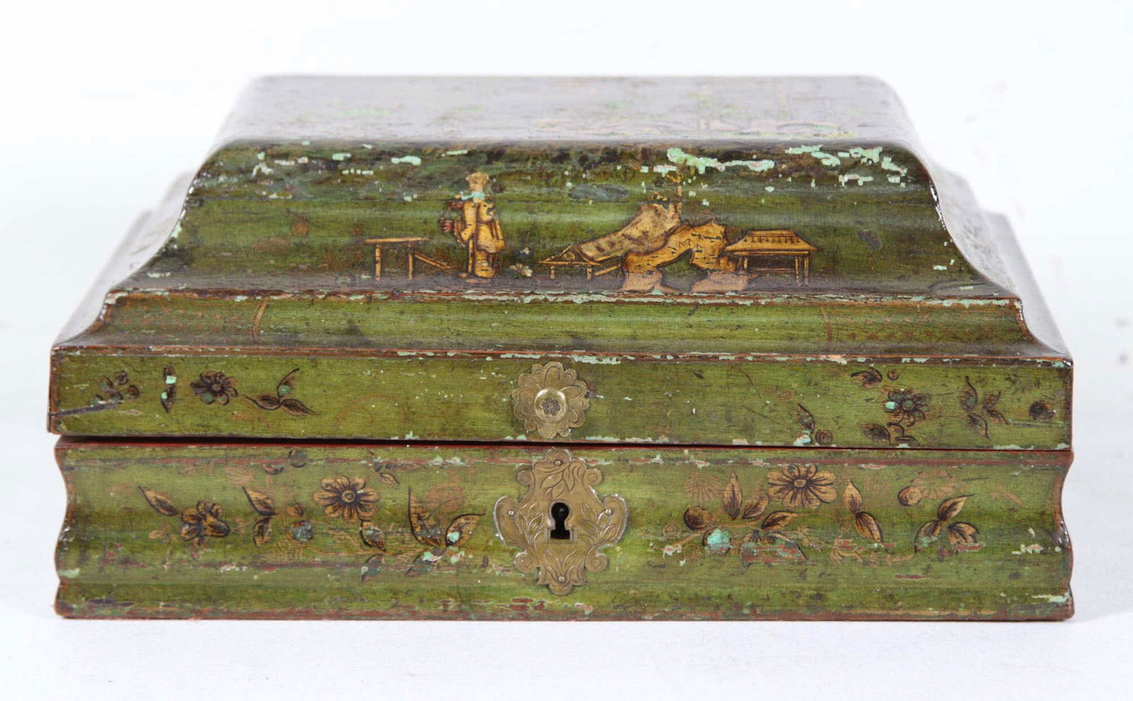 ANTIQUE LACQUERED CHINOISERIE JEWELRY BOX (1 of 4)