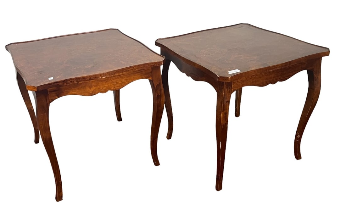 PAIR OF FLAME MAHOGANY ITALIAN SIDE TABLES (1 of 4)