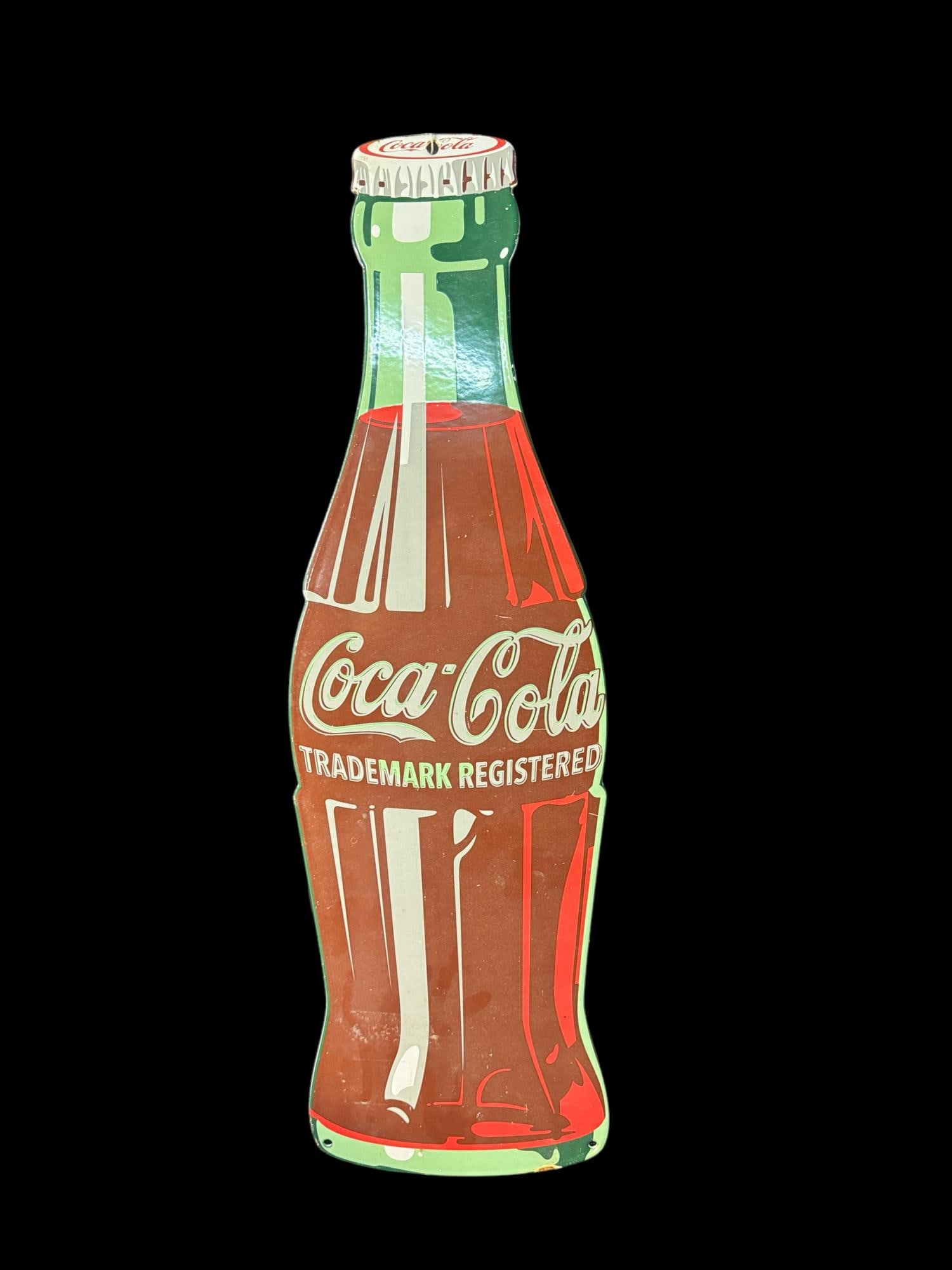 PORCELAIN COKE BOTTLE SIGN: PORCELAIN COKE BOTTLE SIGN. Height: 27 in. by Width: 9 in.