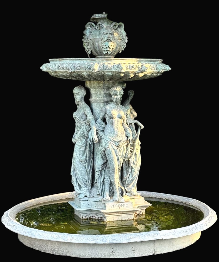 MONUMENTAL BRONZE FOUNTAIN WITH FOUR GODDESSES (1 of 6)