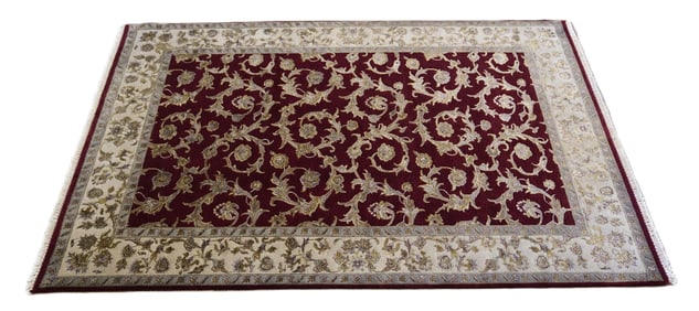 INDO WOOL & SILK TABRIZ RUG