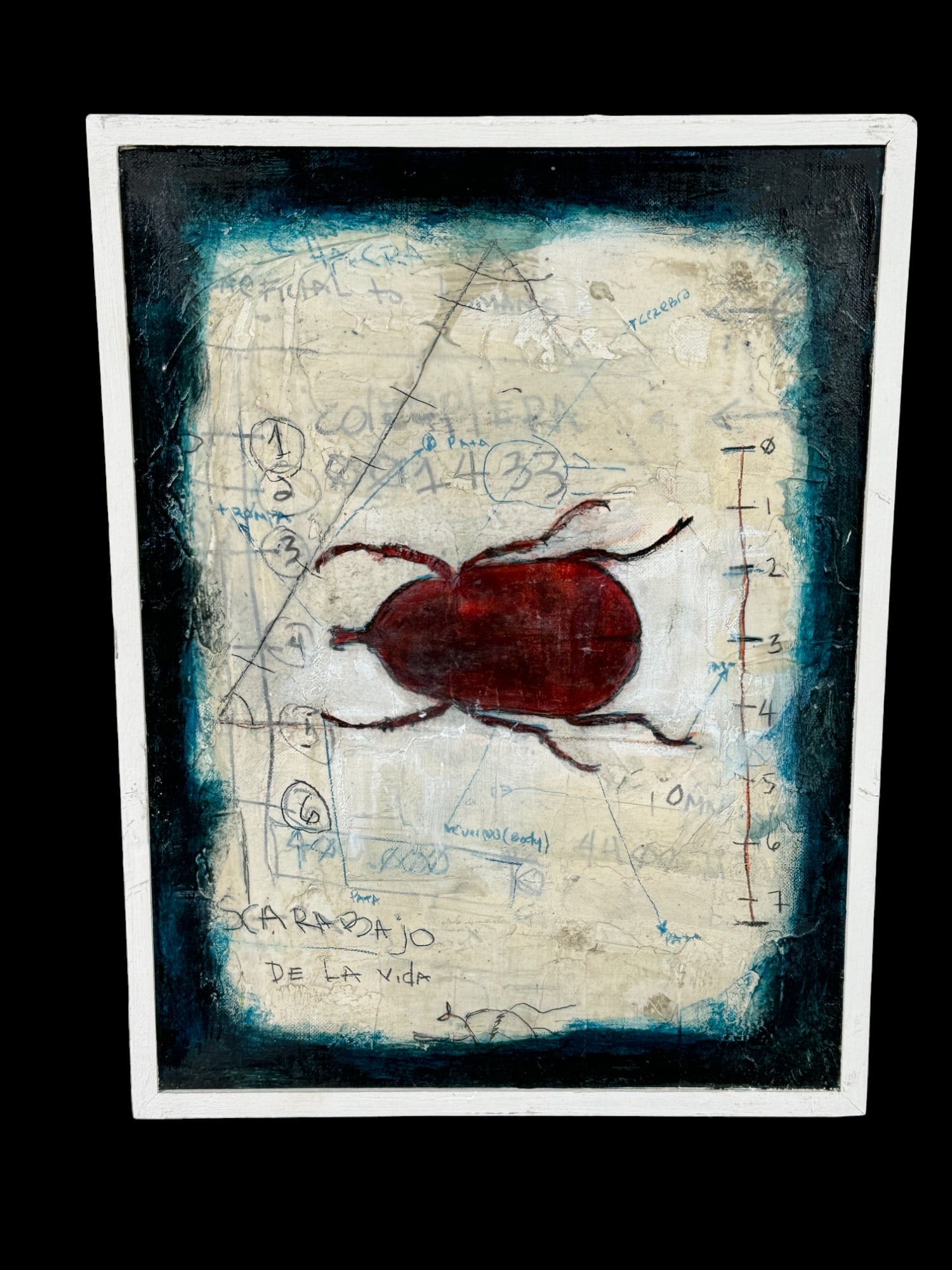 2010 ALFREDO SCAROINA MIXED MEDIA: 2010 ALFREDO SCAROINA MIXED MEDIA TITLED: "SCARABAJO DE LA VIDA" Height: 12.75 in. by Width: 9.75 in. by Depth: 1.5 in.