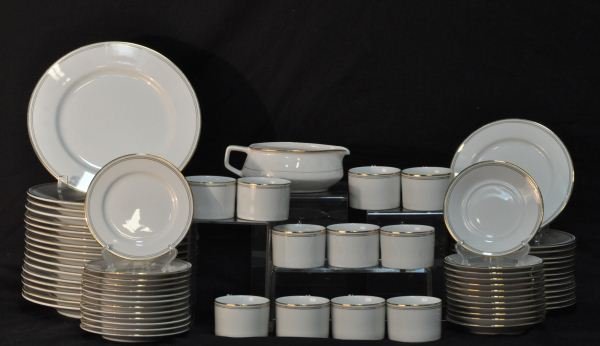 67 PC. SET OF TIFFANY CO. PORCELAIN CHINA: 67 PC. SET OF TIFFANY CO. PORCELAIN CHINA DINNERWARE. Height: 1 and 2 1/2 in in. by Width: 10 1/2 and 3 1/2 in