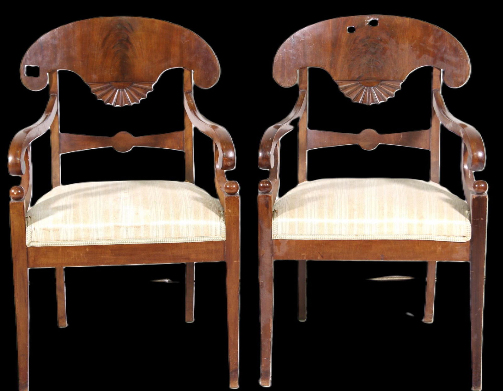 PAIR OF BIEDERMEIER STYLE ARMCHAIRS (1 of 2)
