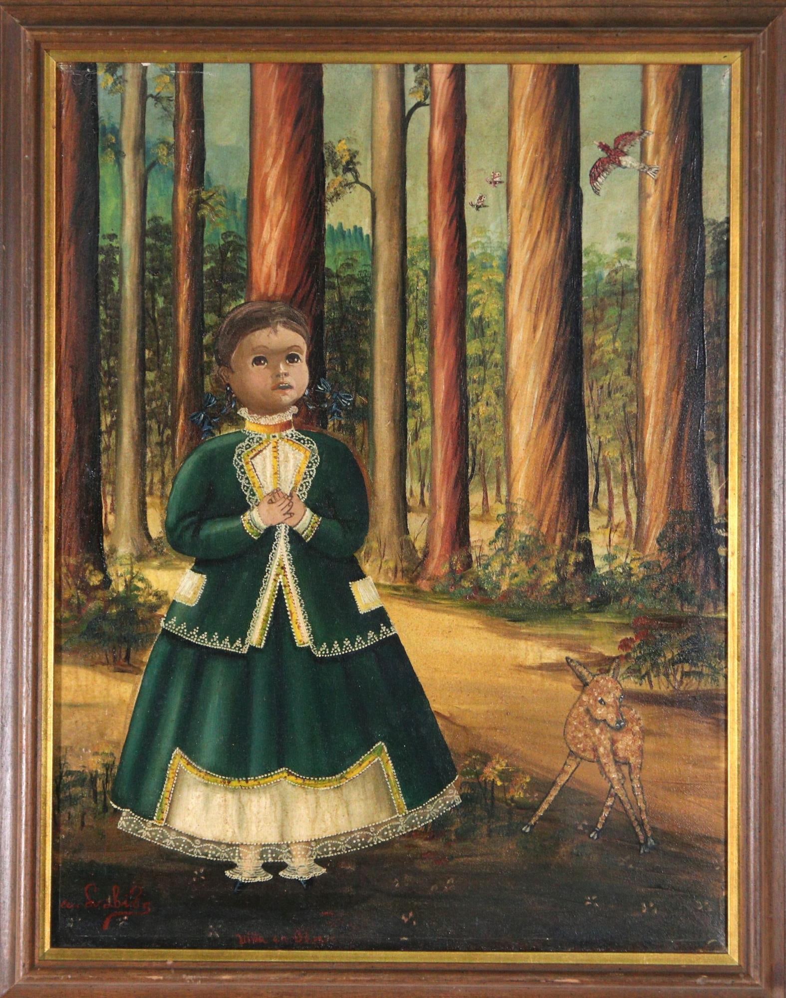 AGAPITO LABIOS OIL PAINTING: AGAPITO LABIOS OIL PAINTING IN WOODEN AND GOLD FRAME Height: 27 in. by Width: 21 in. by Depth: 88