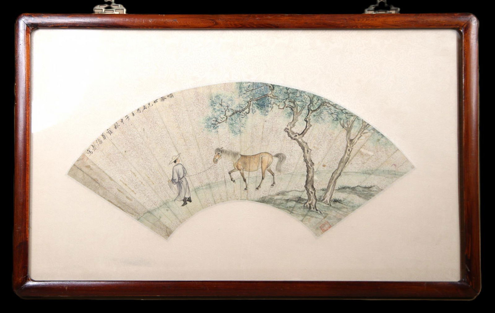 ASIAN RICE PAPER FAN FRAMED (1 of 3)