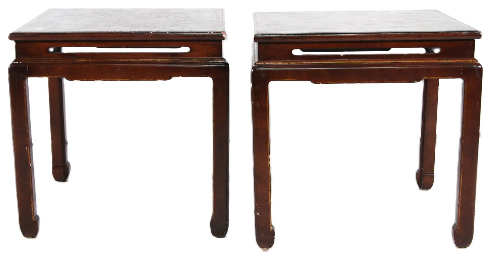 PAIR OF ORIENTAL STYLE END TABLES (1 of 3)