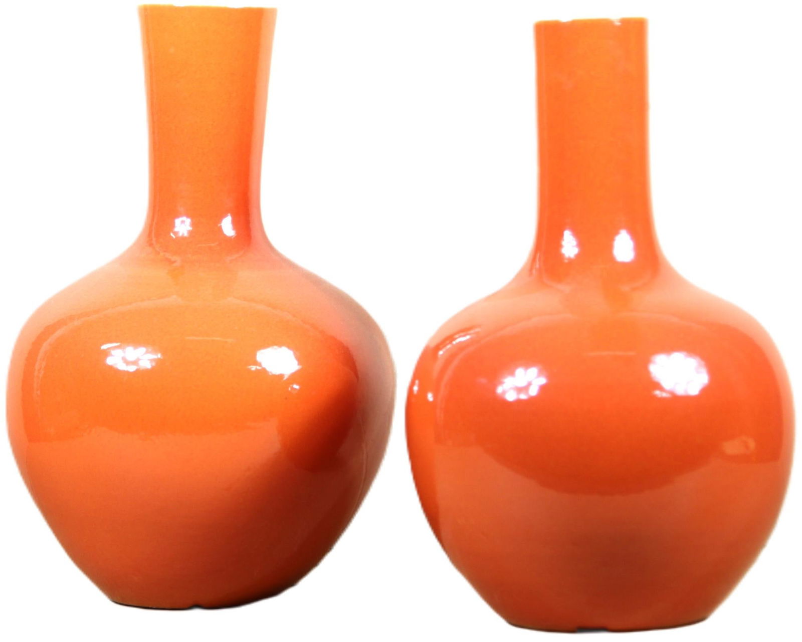 PAIR OF CHINESE  PORCELAIN BOTTLE NECK VASES (1 of 3)