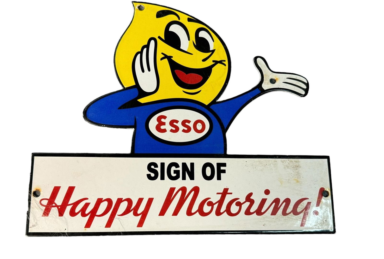 SIGN OF HAPPY MOTORING! ESSO METAL SIGN (1 of 1)