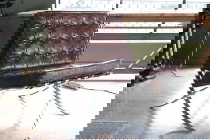 LEATHER AND CHROME BARCELONA CHAIR