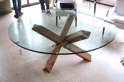 ROUND GLASS TOP TABLE