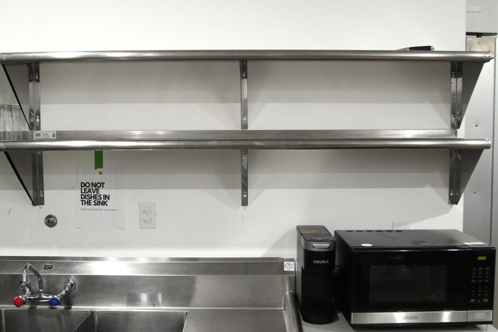 STAINLESS STEEL SHELF: STAINLESS STEEL SHELF. 14"h x 72"w x 11"d.