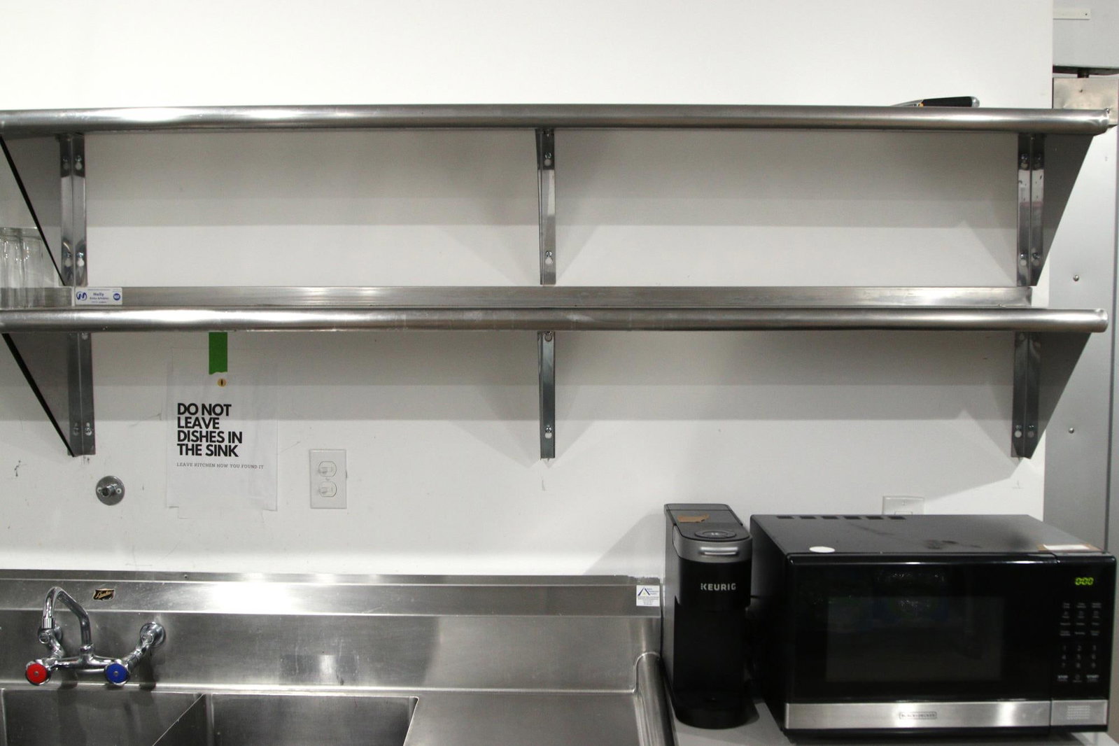 STAINLESS STEEL SHELF: STAINLESS STEEL SHELF. 14"h x 72"w x 11"d.