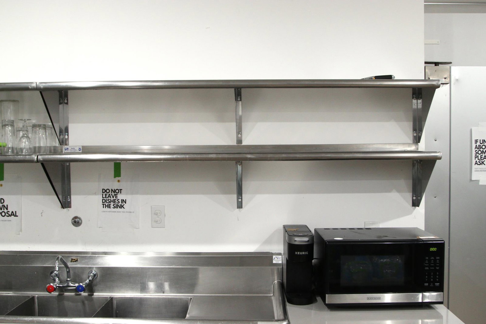 STAINLESS STEEL SHELF: STAINLESS STEEL SHELF. 14"h x 72"w x 11"d.