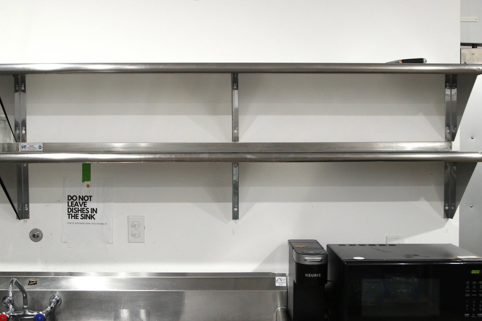 STAINLESS STEEL SHELF: STAINLESS STEEL SHELF. 14"h x 72"w x 11"d.