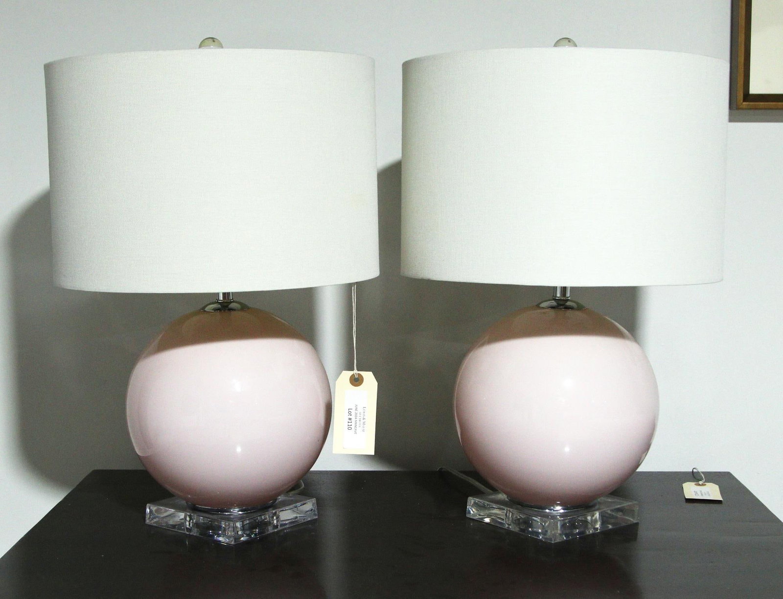 PR PINK LAMPS: PR PINK LAMPS. 21.5"h x 15" round.