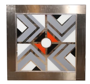 MID CENTURY OP ART MIRROR GEOMETRIC