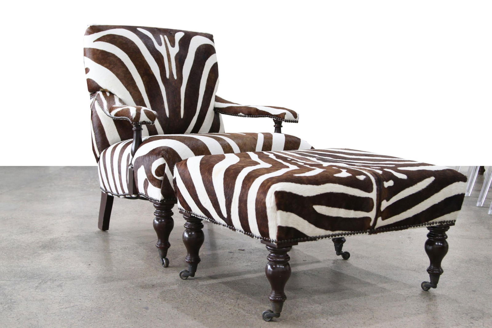 ZEBRA CHAIR AND OTTOMAN (1 of 5)