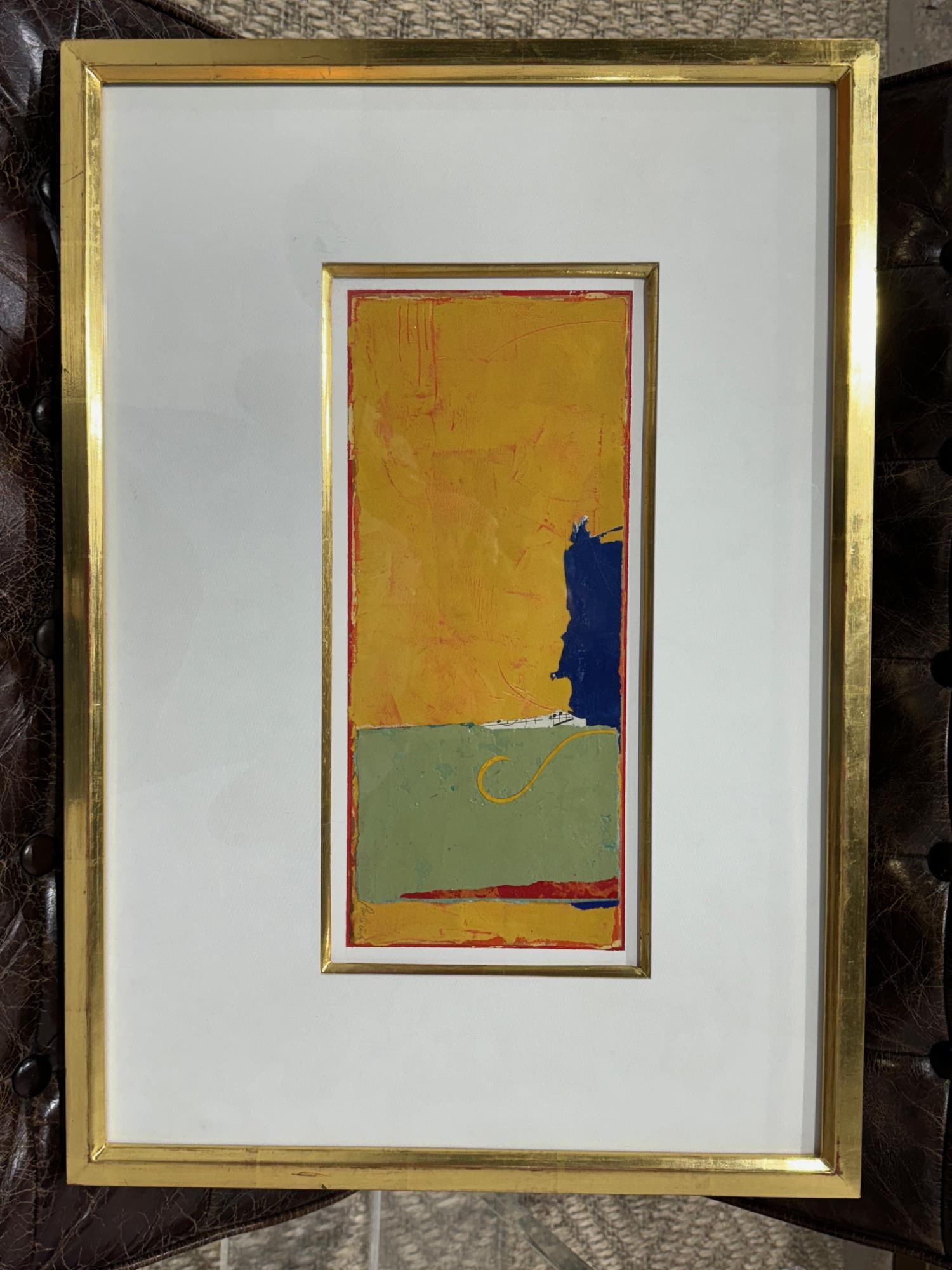 JOHN PAVLICEK ABSTRACT OIL PAINTING IN GILDED FRAME (1 of 3)