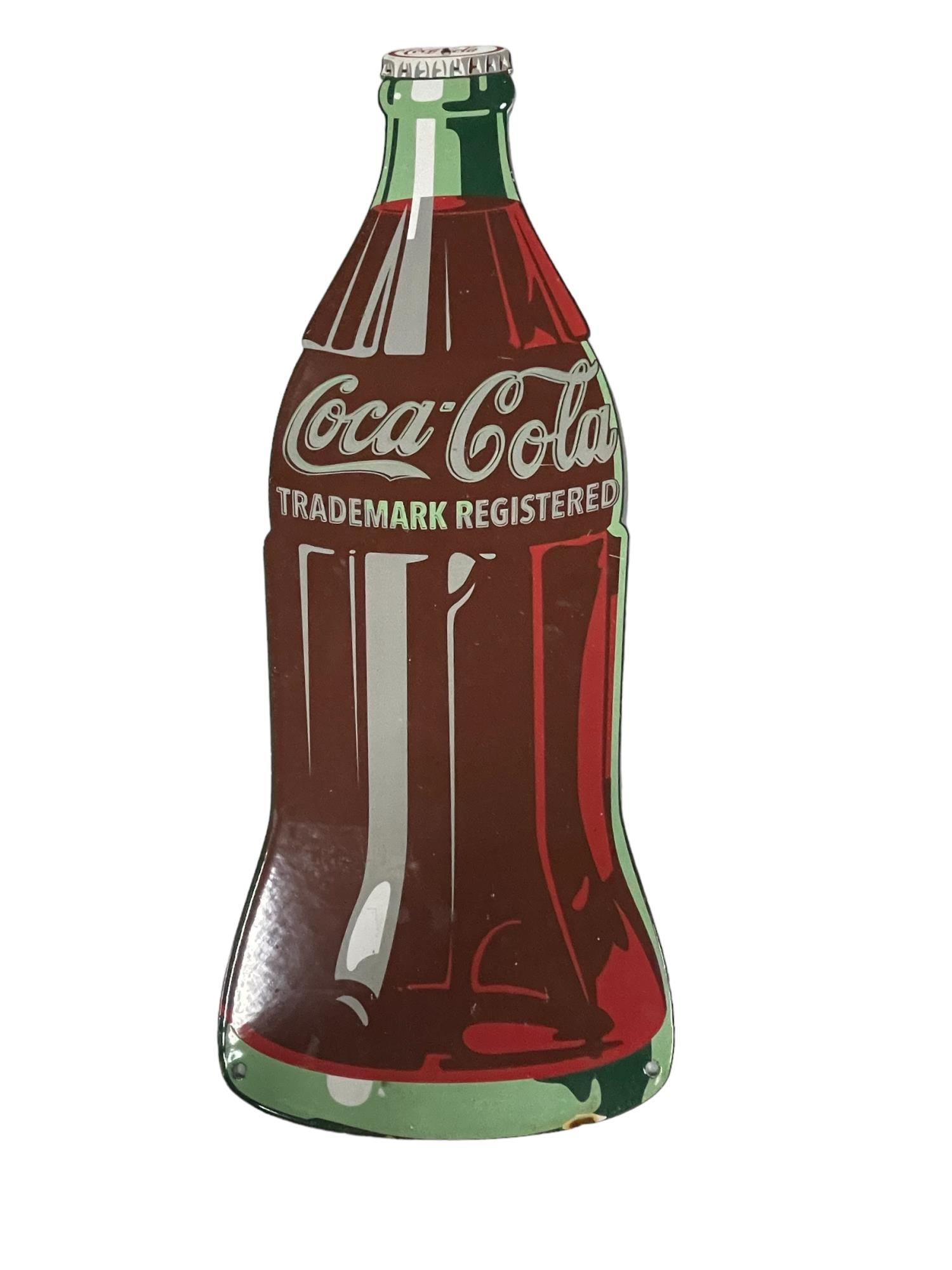 COCA-COLA ENAMELED METAL SIGN (1 of 2)
